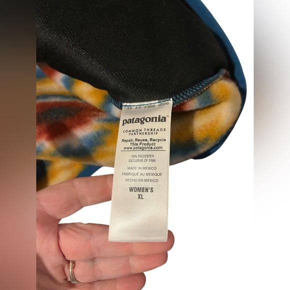 PATAGONIA Synchilla Snap T Fleece Vest Aztec Pattern Women’s Sz XL - Picture 8 of 8